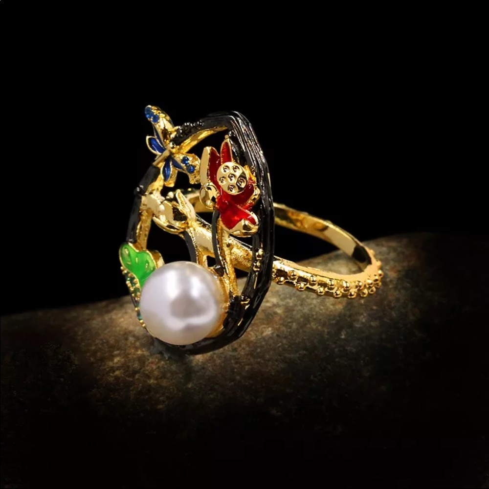 Ring π βNight on the Lakeβ Freshwater Pearl - Picture 3 of 5